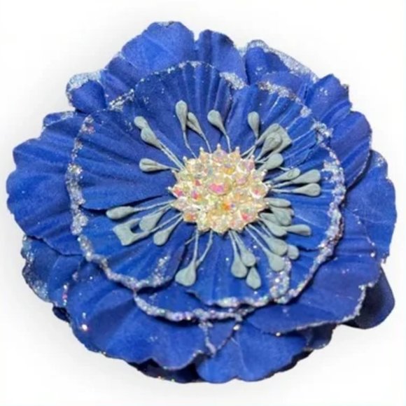 Tieks Flower Blue Box Topper with Faux Rhinestones in Center TT-2 - Picture 2 of 3